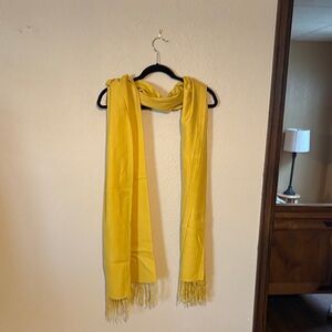 Vibrant Yellow Scarf with Fringe